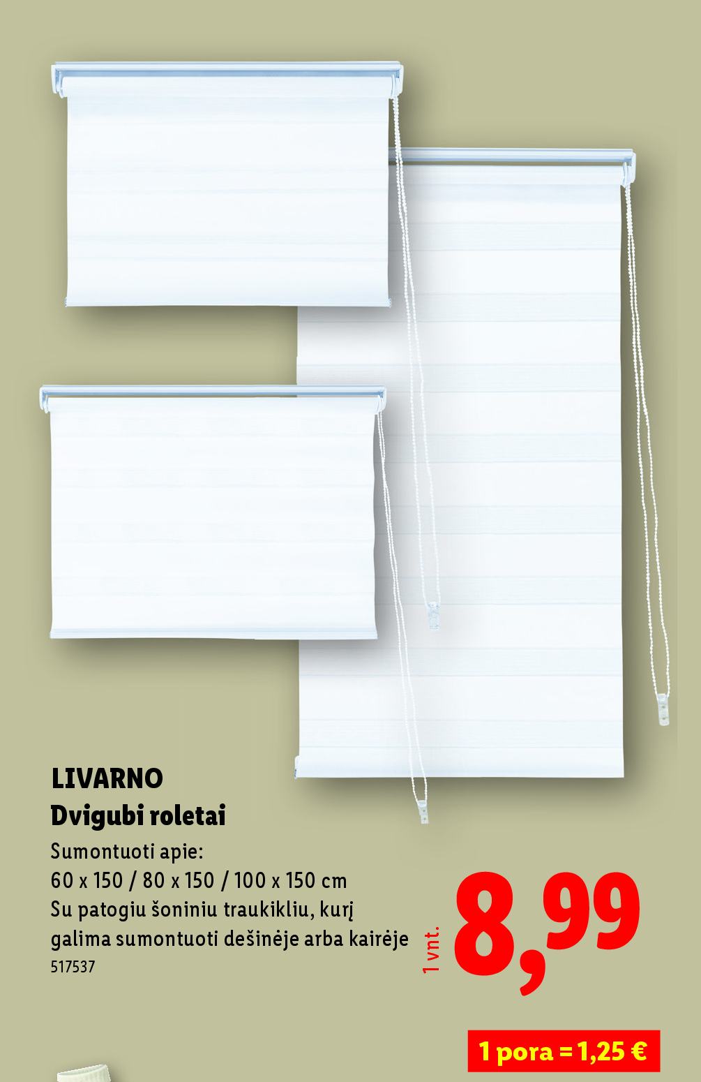 LIVARNO Dvigubi roletai