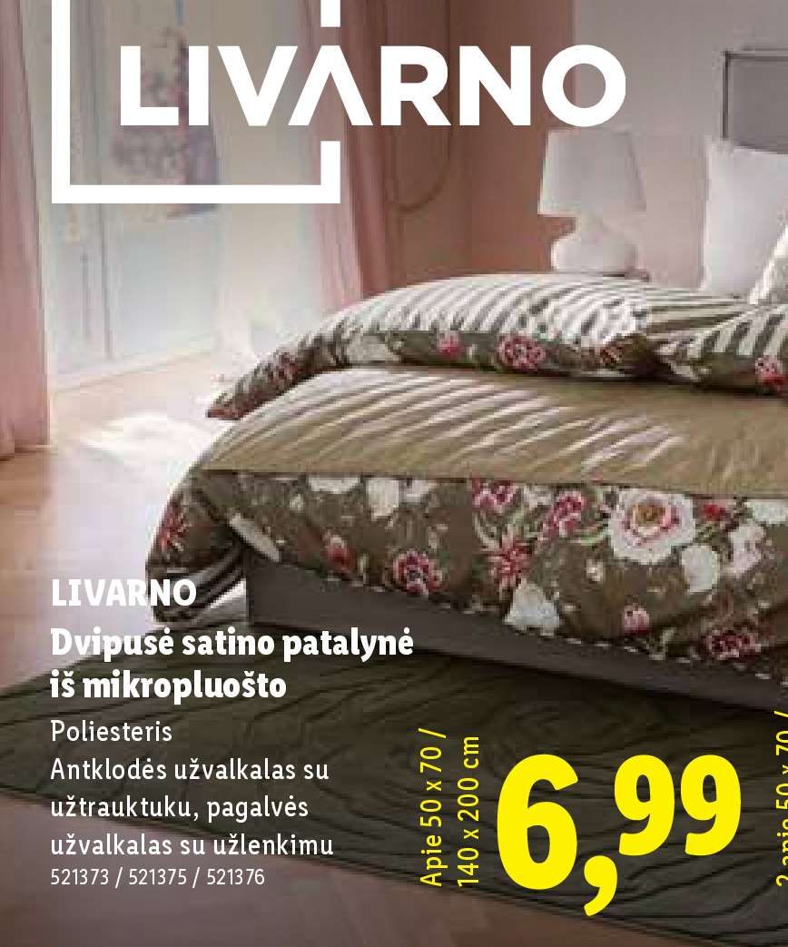 LIVARNO Dvipusė satino patalynė iš mikropluošto, 140 x 200 cm
