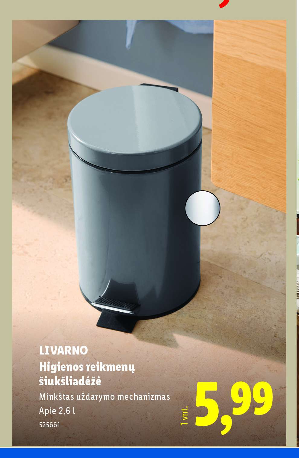 LIVARNO Higienos reikmenų šiukšliadėžė, 2.6 l