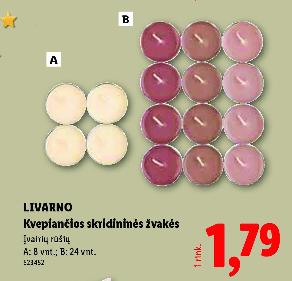 LIVARNO Kvepiančios skridininės žvakės, 1 rink.