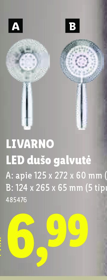 LIVARNO LED dušo galvutė