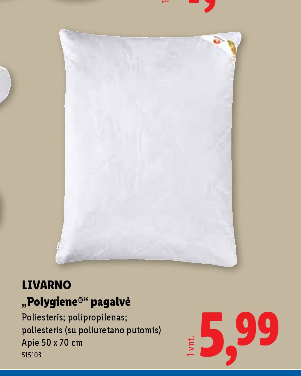LIVARNO „Polygiene®“ pagalvė, 50 x 70 cm