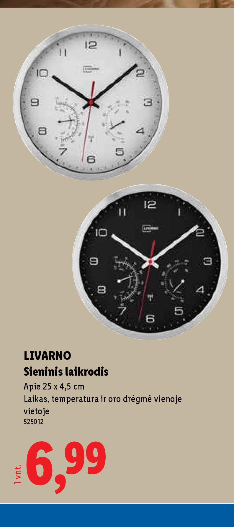 LIVARNO Sieninis laikrodis