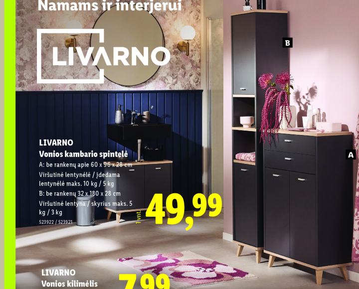 LIVARNO Vonios kambario spintelė
