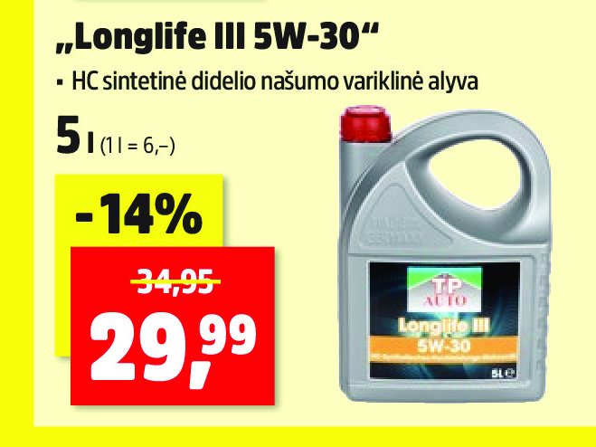 „Longlife III 5W-30“, 5 l