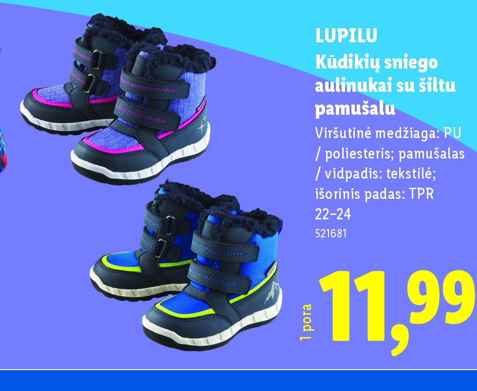 LUPILU Kūdikių sniego aulinukai su šiltu pamušalu