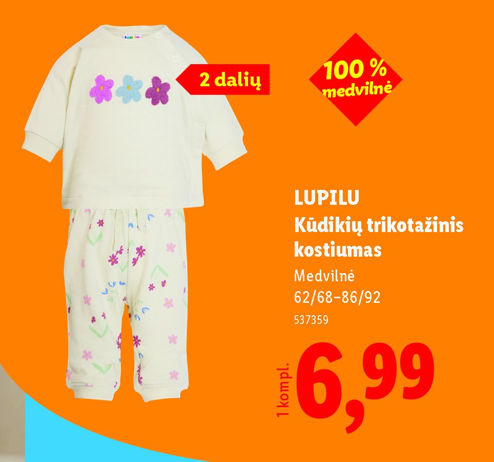 LUPILU Kūdikių trikotažinis kostiumas