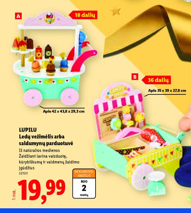 LUPILU Ledų vežimėlis arba saldumynų parduotuvė