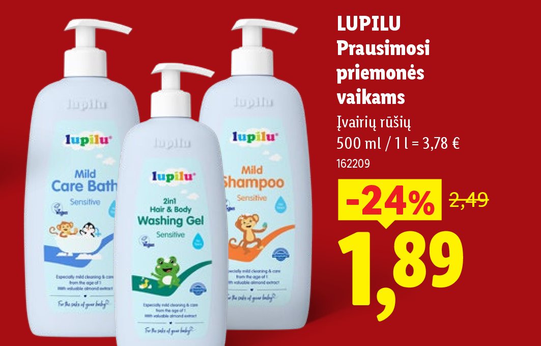LUPILU Prausimosi priemonės vaikams, 500 ml
