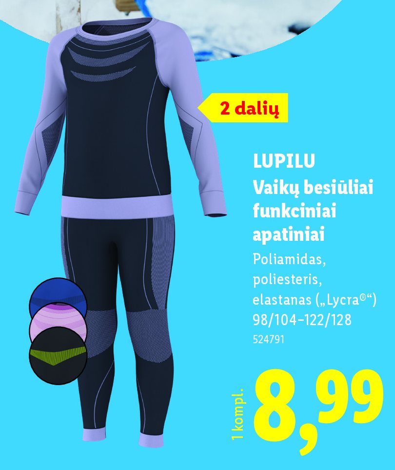 LUPILU Vaikų besiūliai funkciniai apatiniai