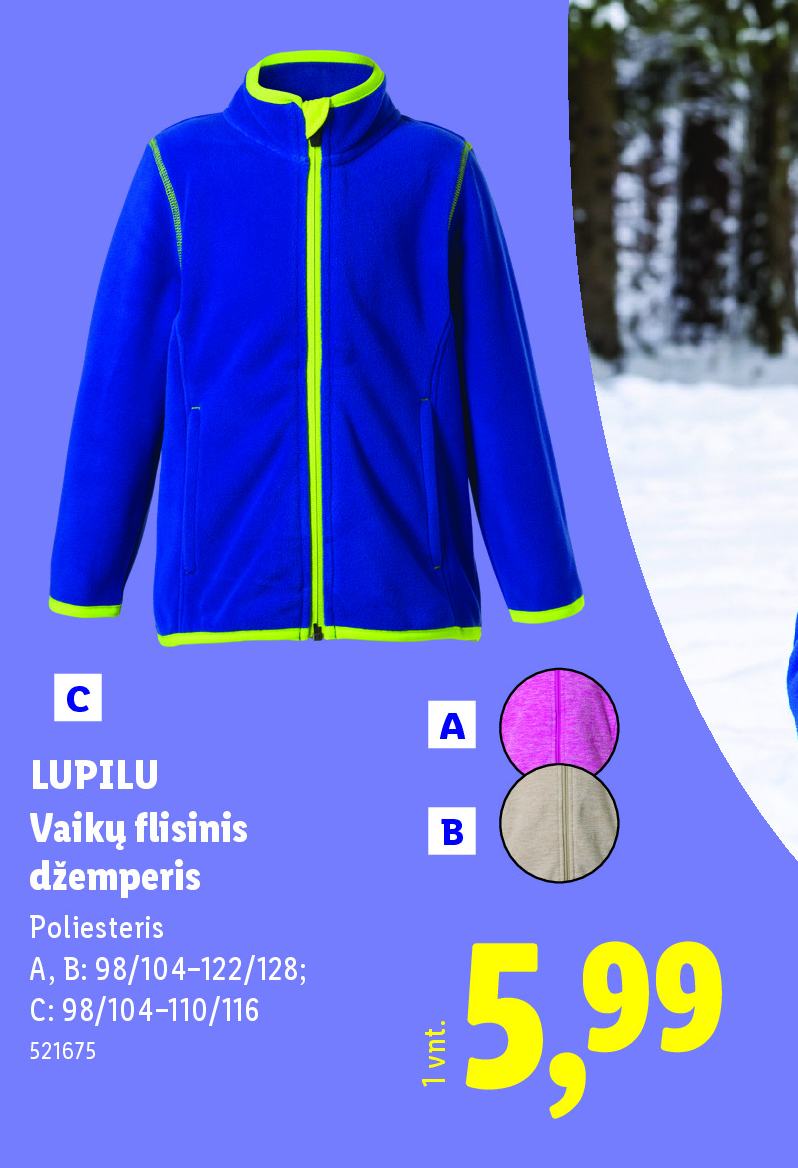 LUPILU Vaikų flisinis džemperis
