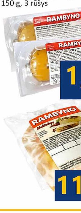 Lydytas rūkytas RAMBYNO sūrio produktas su kumpiu / krapais, 250 g