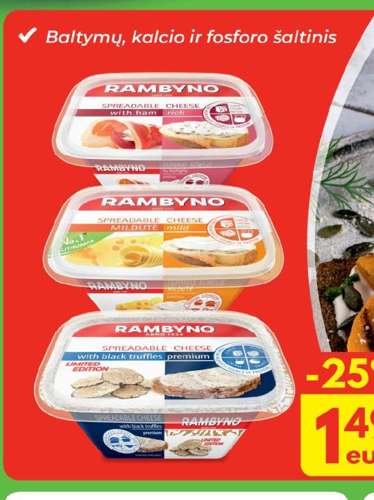 Lydyti tepami sūreliai RAMBYNO, 175 g