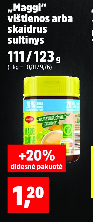 „Maggi“ vištienos arba skaidrus sultinys, 123 g