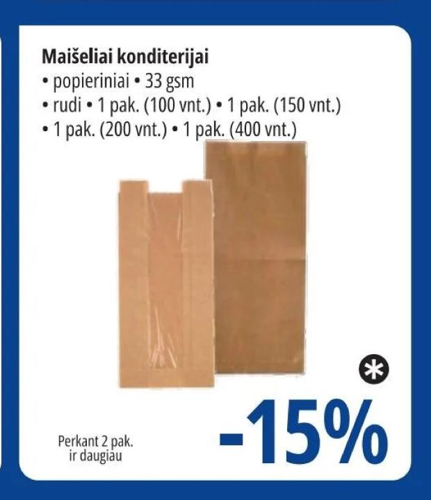 Maišeliai konditerijai, 1 pak.
