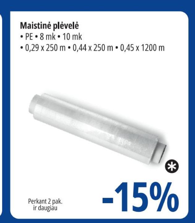 Maistinė plėvelė, 0.29 x 250 m