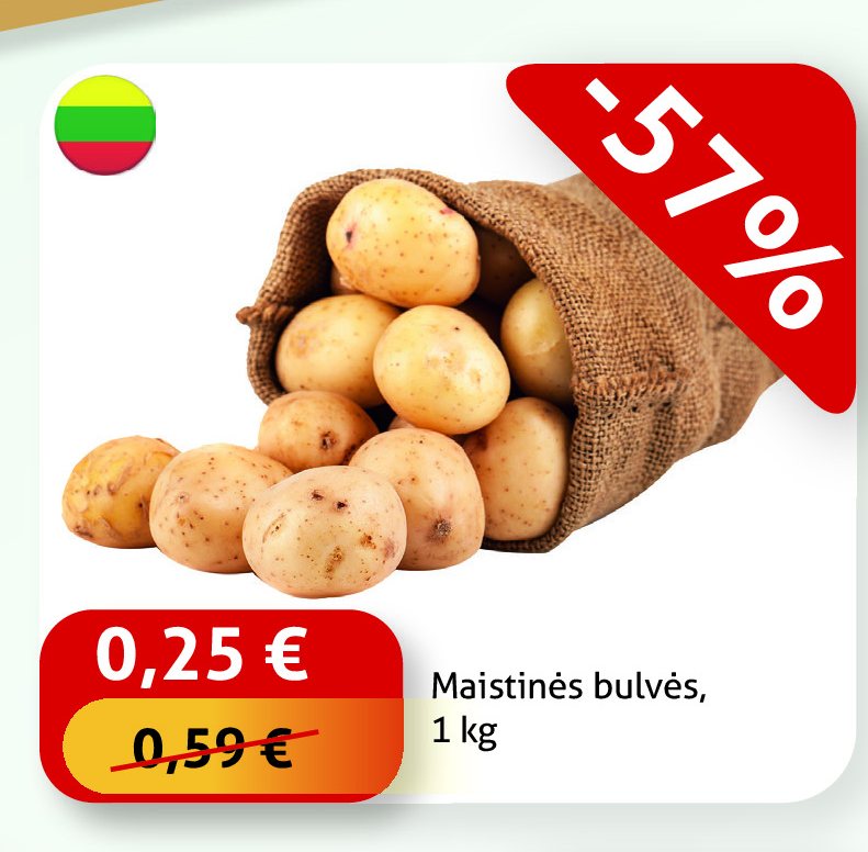 Maistinės bulvės, 1 kg