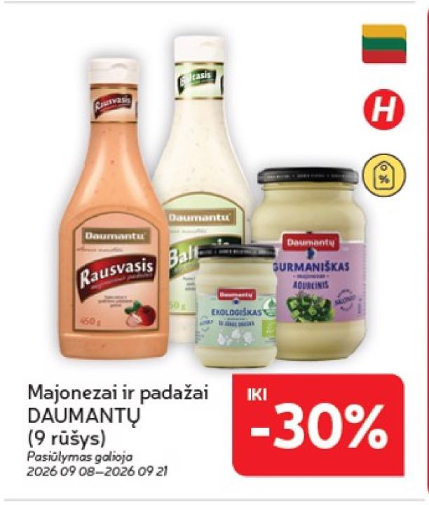 Majonezai ir padažai DAUMANTŲ