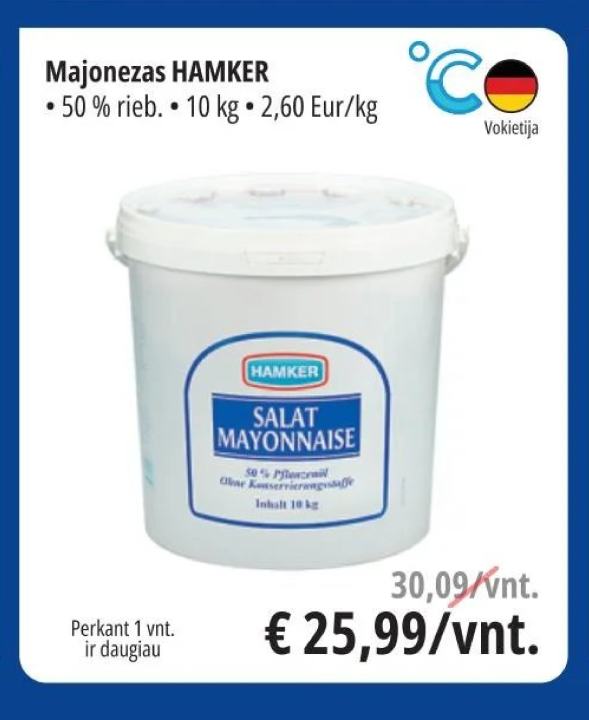 Majonezas HAMKER, 10 kg