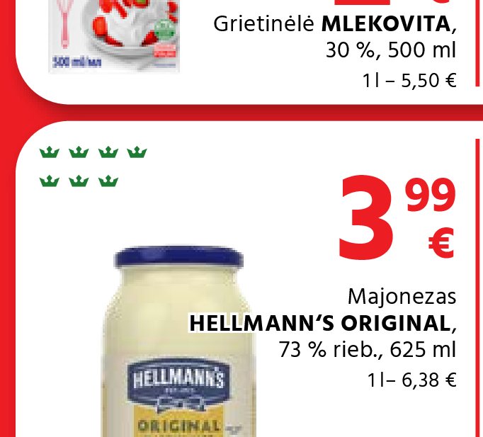 Majonezas HELLMANN'S ORIGINAL, 625 ml