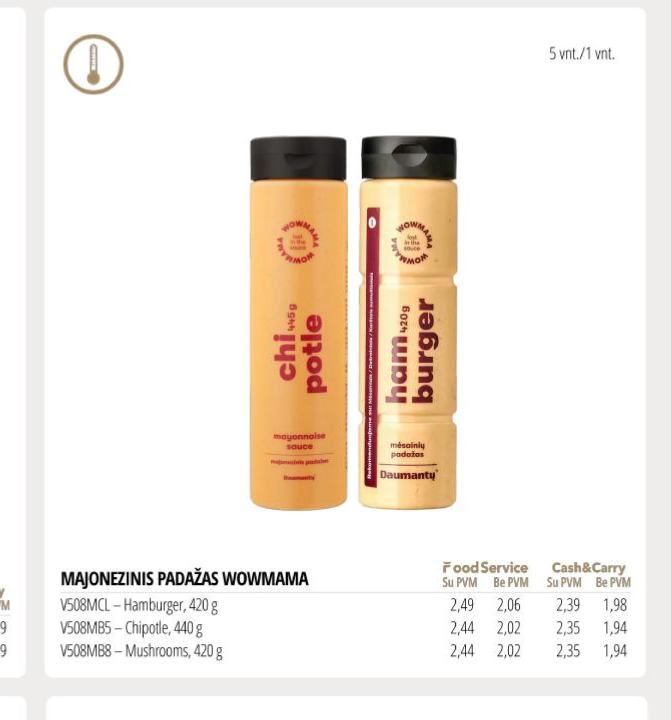 MAJONEZINIS PADAŽAS WOWMAMA, 428 g