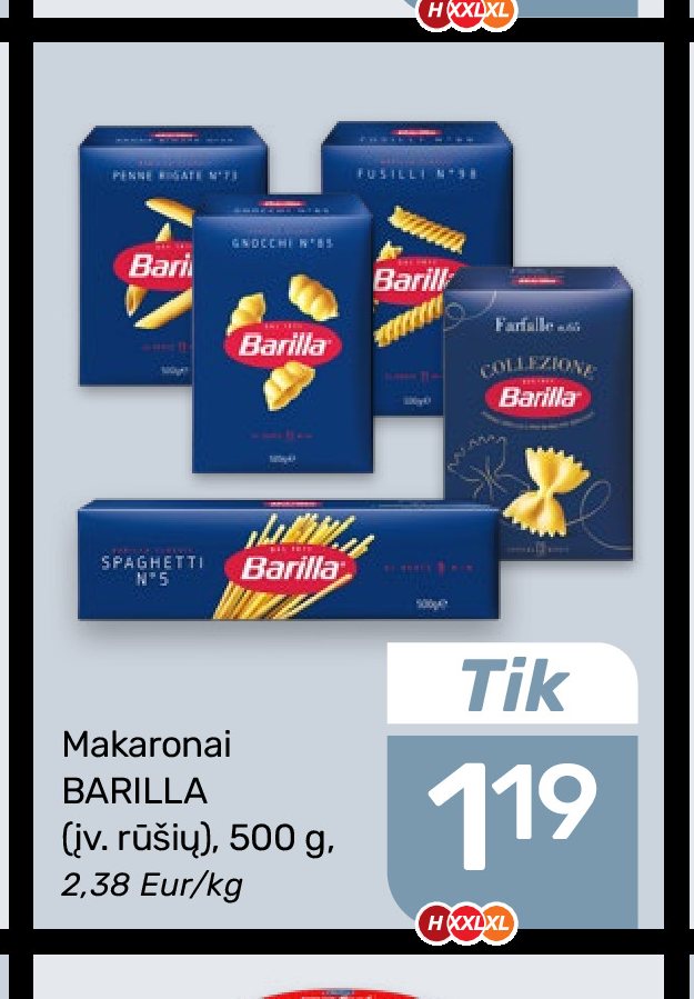 Makaronai BARILLA, 500 g