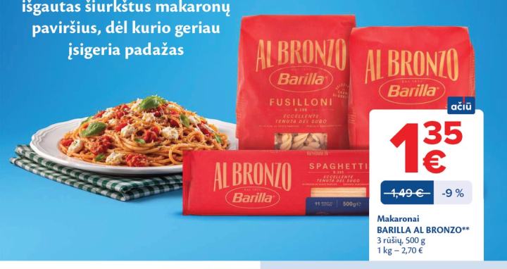 Makaronai BARILLA AL BRONZO, 500 g