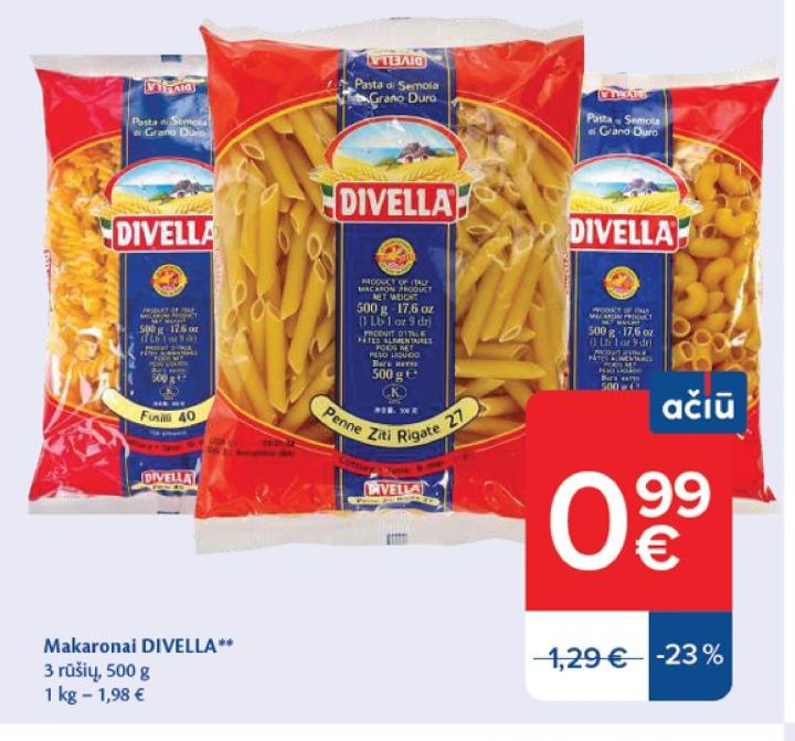 Makaronai DIVELLA, 500 g