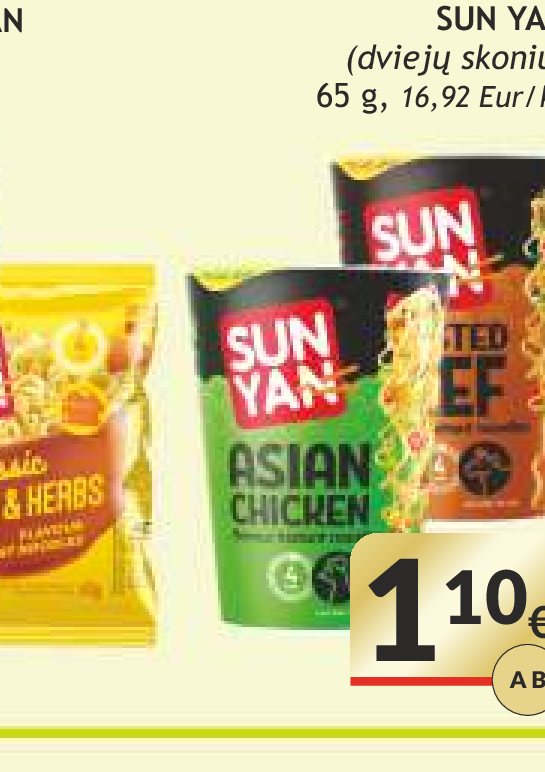 Makaronai indelyje SUN YAN, 65 g