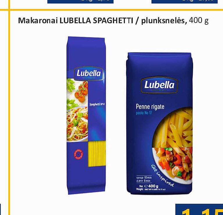 Makaronai LUBELLA SPAGHETTI, 400 g