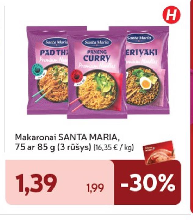 Makaronai SANTA MARIA, 85 g