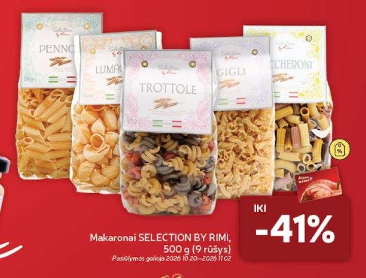 Makaronai SELECTION BY RIMI, 500 g