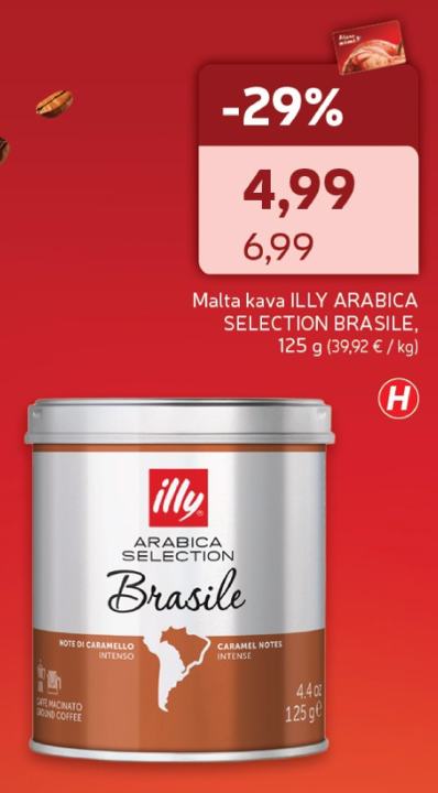 Malta kava ILLY ARABICA SELECTION BRASILE, 125 g