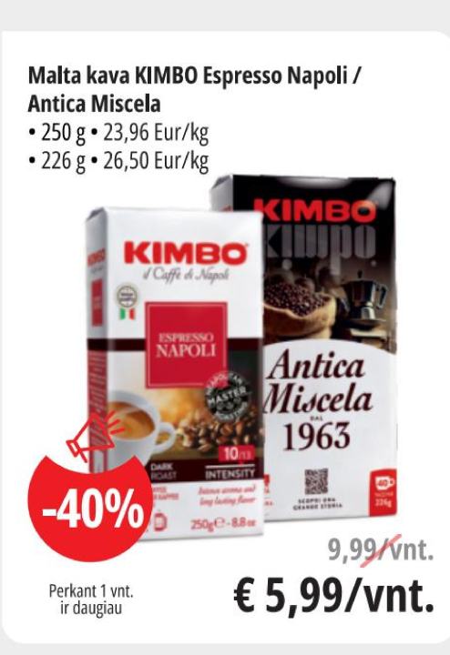 Malta kava KIMBO Espresso Napoli / Antica Miscela, 250 g