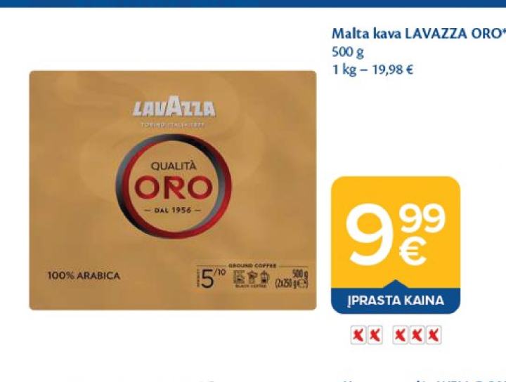 Malta kava LAVAZZA ORO, 500 g