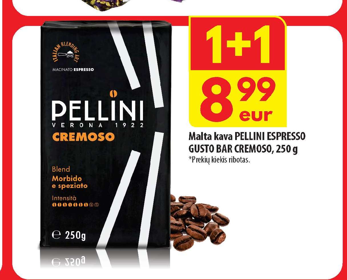 Malta kava PELLINI ESPRESSO GUSTO BAR CREMOSO, 250 g