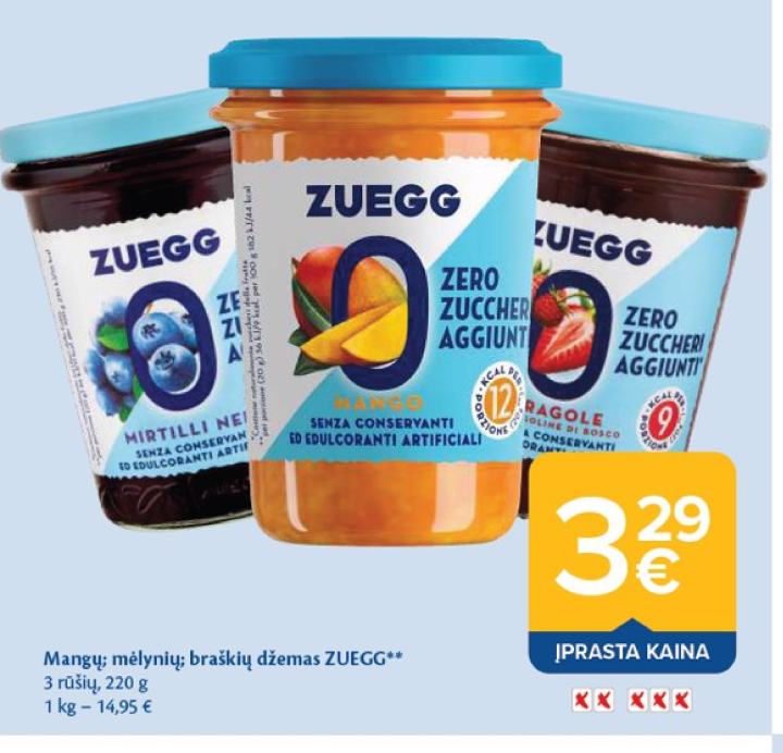 Mangų, mėlynių, braškių džemas ZUEGG, 220 g