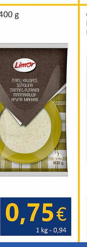 Manų kruopos LIMOR, 800 g