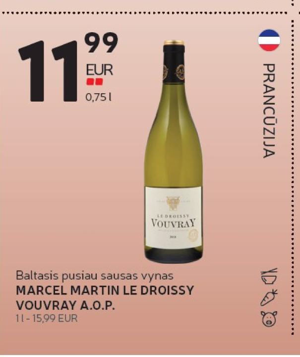 MARCEL MARTIN LE DROISSY VOUVRAY A.O.P., 0.75 l