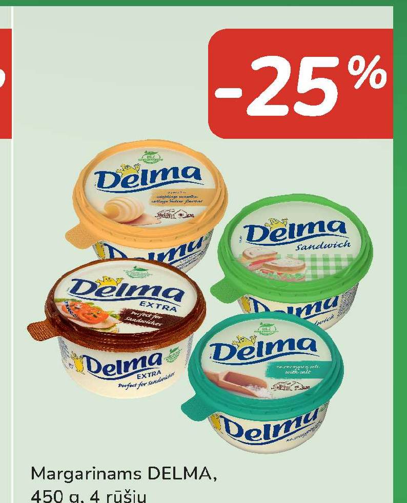 Margarinams DELMA, 450 g