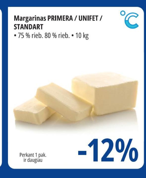 Margarinas PRIMERA / UNIFET / STANDART, 10 kg