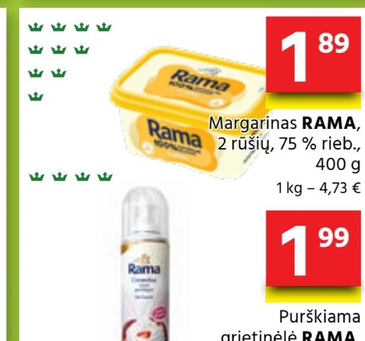 Margarinas RAMA, 400 g