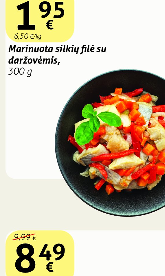 Marinuota silkių filė su daržovėmis, 300 g