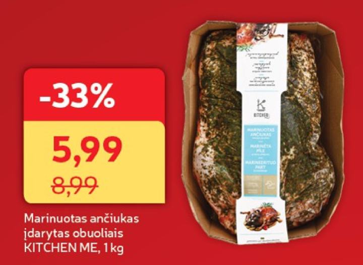 Marinuotas ančiukas įdarytas obuoliais KITCHEN ME, 1 kg