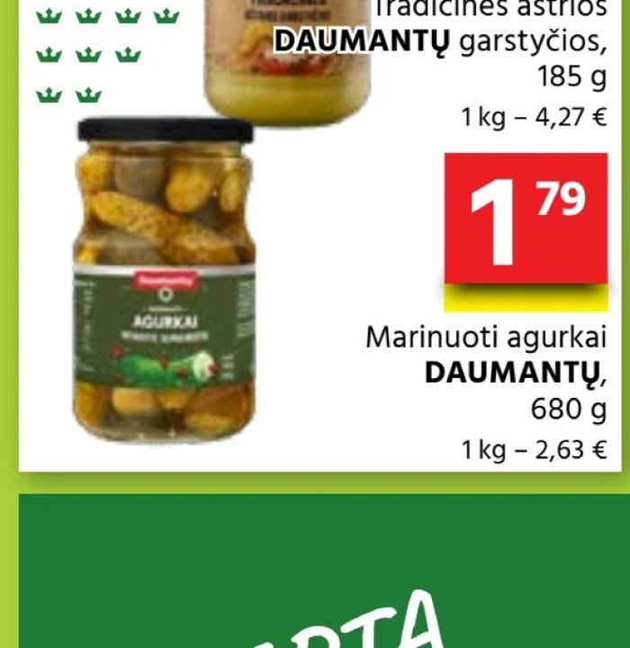 Marinuoti agurkai DAUMANTŲ, 680 g