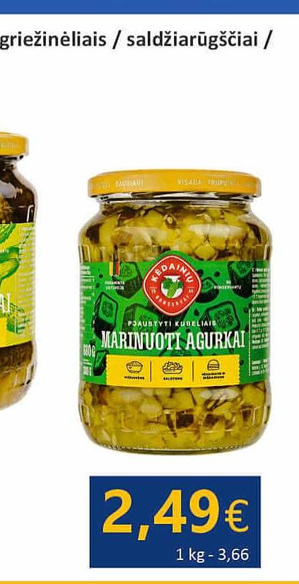 Marinuoti agurkai KĖDAINIŲ, 680 g