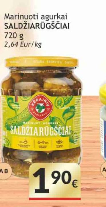 Marinuoti agurkai SALDŽIARŪGŠČIAI, 720 g