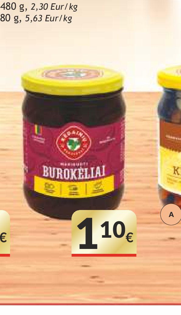 Marinuoti BUROKĖLIAI, 480 g