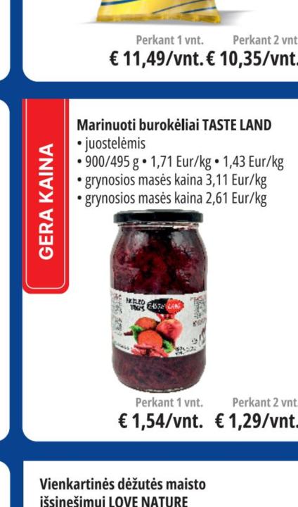 Marinuoti burokėliai TASTE LAND, 495 g