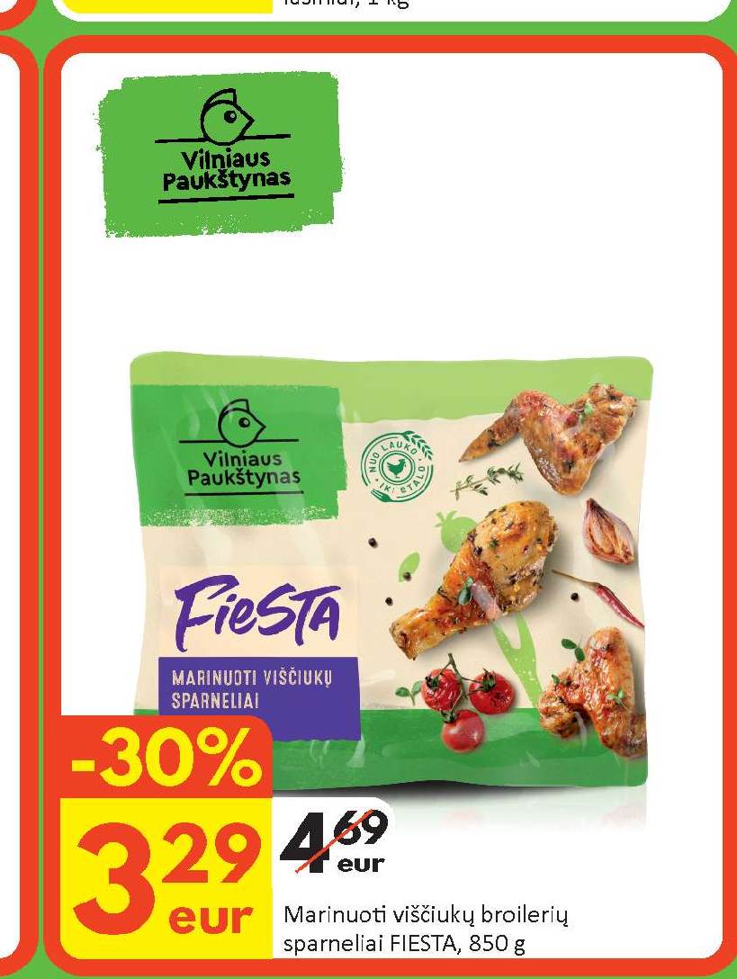 Marinuoti viščiukų broilerių sparneliai FIESTA, 850 g